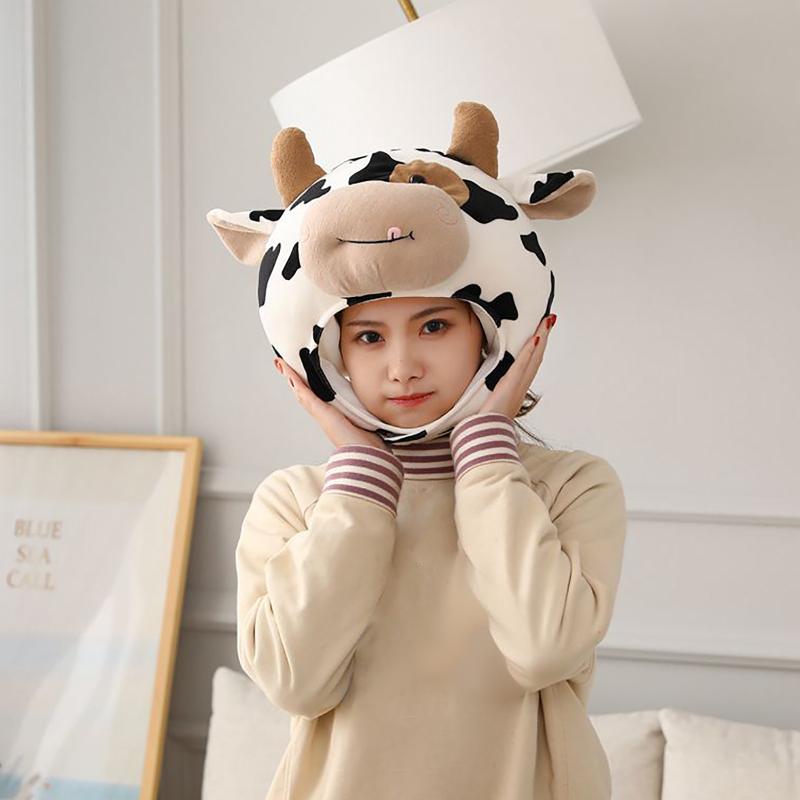

Dairy Cow Hat Animal Body Spotted Dairy Cow Animal Gorras Fashion Outdoor Warm Cap gorro invierno hombre