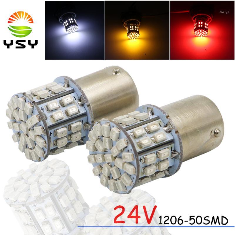 

YSY 24V White 1206 50 SMD Led Bulbs 1156 BA15S P21W Vehicles Backup Tail Light Turn Signal Parking Lights Indicator Mix you like1, As pic