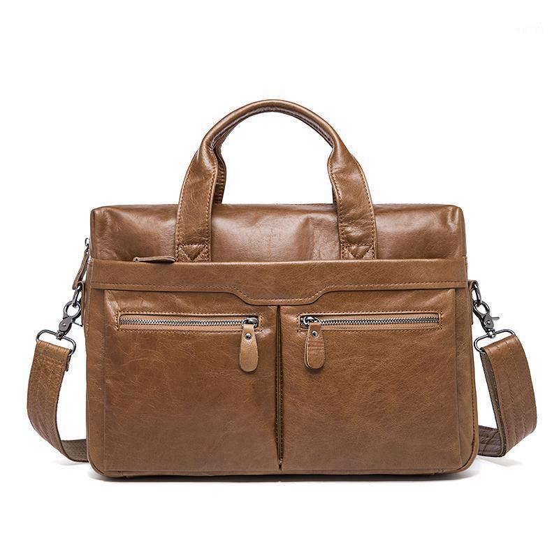 

MVA Genuine Leather Men Briefcase 14 Inch Cowhide Handbags Crossbody Bags Men Luxury Desinger Business New Style Laptop Bag 20201, Black