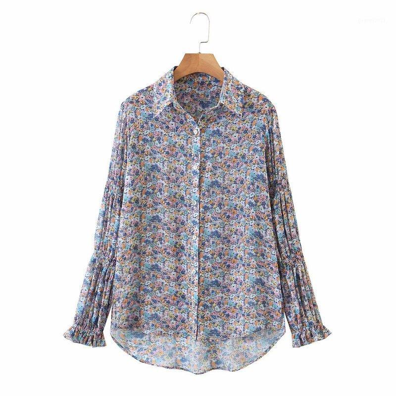 

XL3200, Japan and South Korea women' clothing wholesale 2020 early autumn the new leisure art wind lapel printed shirts1, See chart