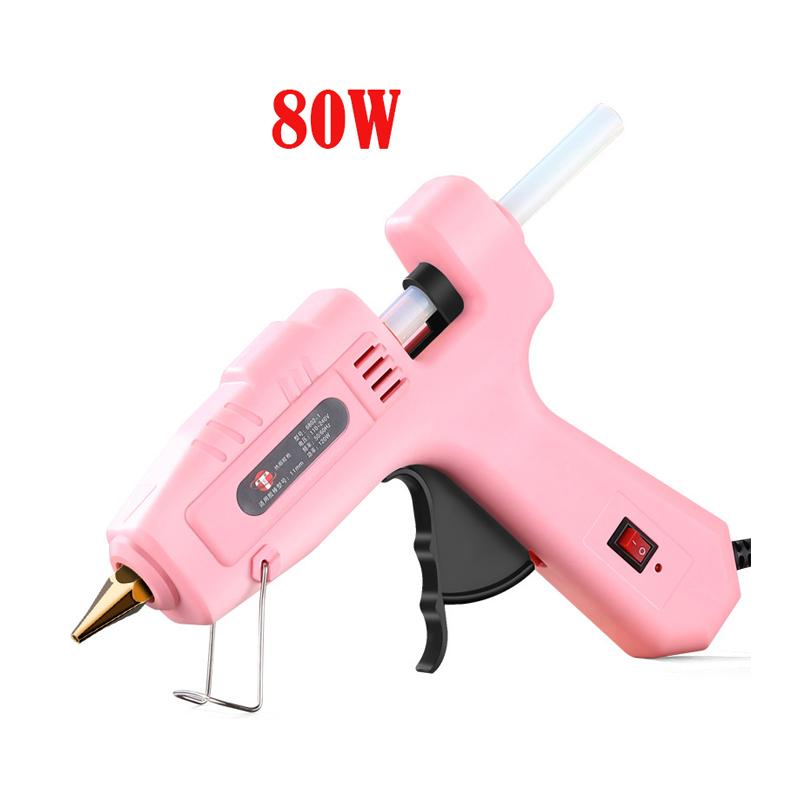 

20W/80W Hot Glue Gun Set With 7mm/11mm*200mm Colored Melt Sticks For Craft Photo Repair DIY Household Tools