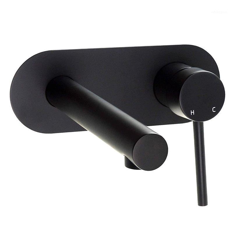 

cold and hot basin faucet solid brass tap bathroom basin faucets matte black faucet wall mounted fregadero sink taps1