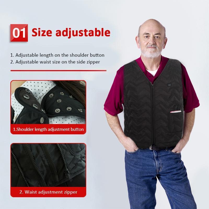 

Electric USB Heated Warm Vest Size Adjustable Coat Women Men Heating Clothing 5 Heating Zones Camping Accessories1, 02 increase