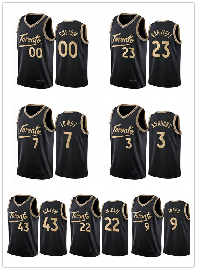 

TorontoRaptorsMEN Pascal Siakam Fred VanVleet Kyle Lowry CityEdition Black basketball Jersey