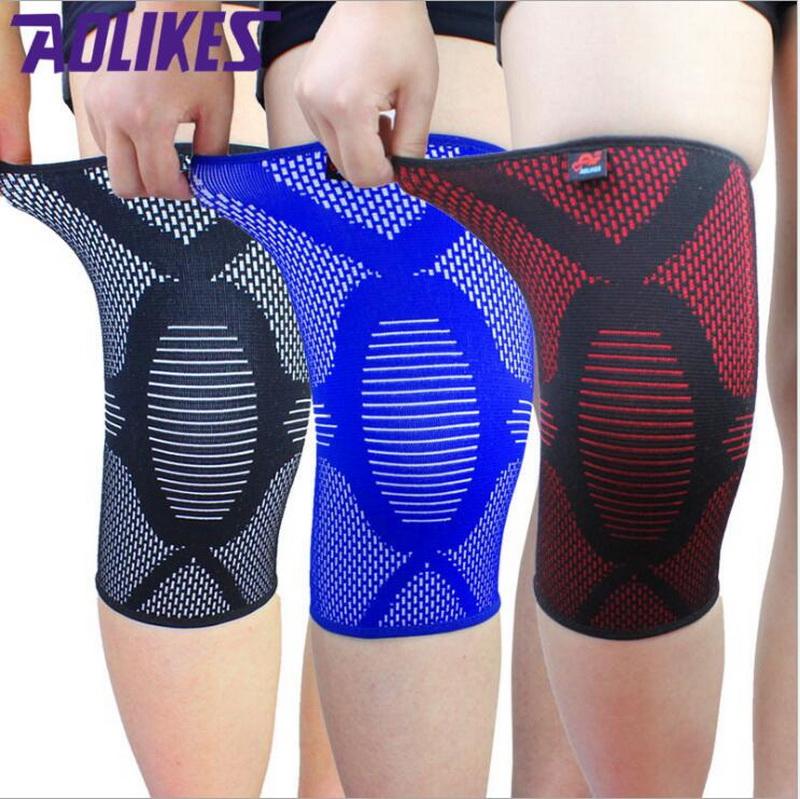 

by 200pcs New Arrival Breathable Sports Leg Knee Support Brace Wrap Warm Knee Protector Pads Patella Guard Black For Basketball, Blue