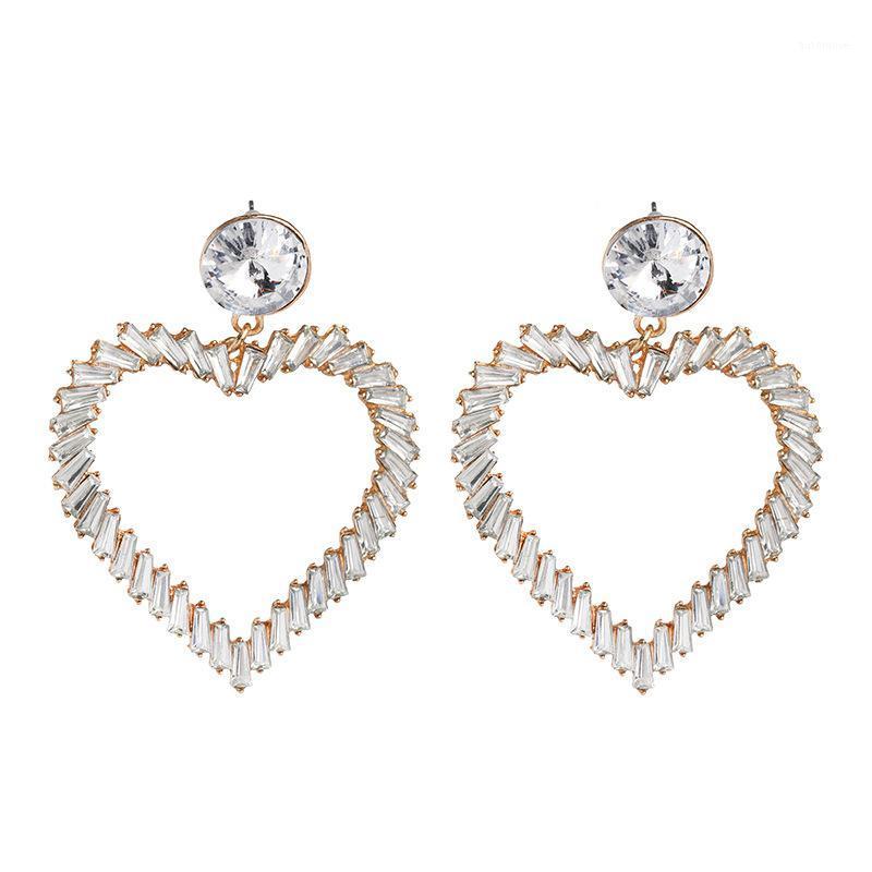 

Fashionable crystal geometric rhinestone heart-shaped Earrings popular in Europe and America1