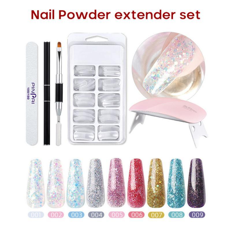 

9 Colors Professional Nail Gel Polish Shimmer Nail Art Acrylic Gels Set Phototherapy Pen File Manicure Sets TSLM1