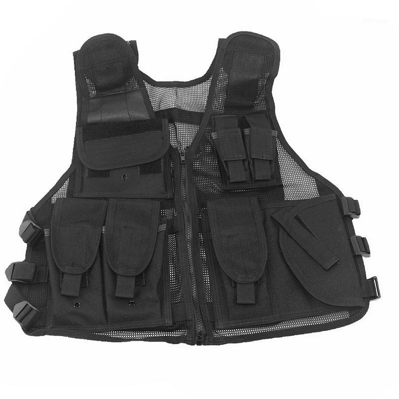 

Tactical Molle Vest Mag Holster Pouch Combat Mesh Vest Black Paintball CS Wargame Clothes Hunting Accessories1, As pic