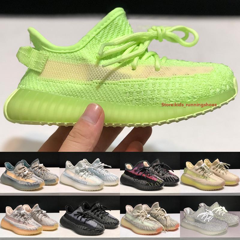 

YEZZIES YEEZIES BOOST Top V2 Kids Running Shoes 2022 Designer Boys Girls Glow Reflective Flax Synth Oreo Citrin Cloud White Toddler Outd Yqm, C10 static reflective