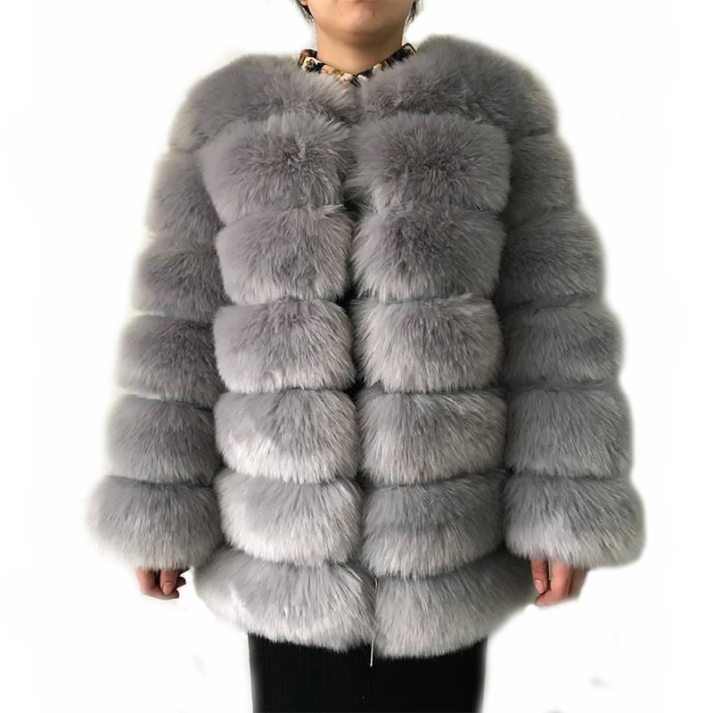 

New Arrival 2020 Winter Warm Women Faux Fur Coat Elegant Thick Warm Outerwear Fake Fur Jacket PC294, Black