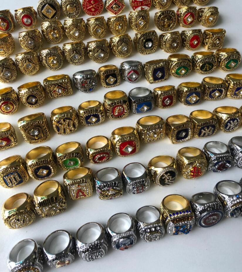 

80pcs 1903 to 2020 Baseball Team champions Championship Ring Set Souvenir Men Fan Gift 2020