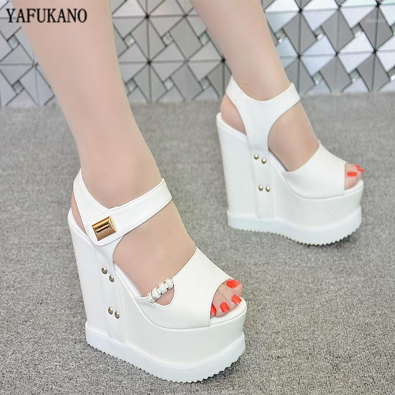 

15cm Thick Bottom Wedges Women's Sandals 2020 Sexy Summer Woman Shoes Fashion Rome Fish Mouth Increase Within Sandals Pumps1