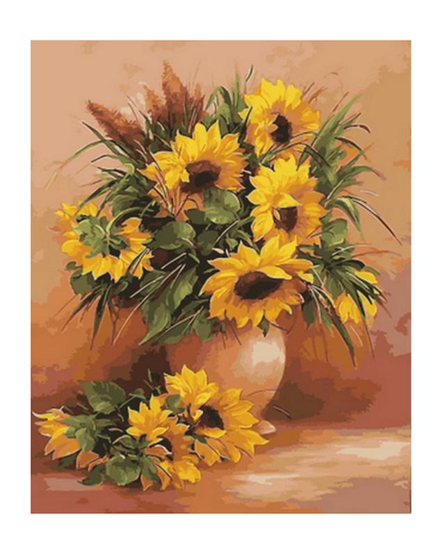 

Paintings Frameless Diy By Numbers Flowers Wall Decor Picture Oil Painting On Canvas For Home 4050cm Sunflower
