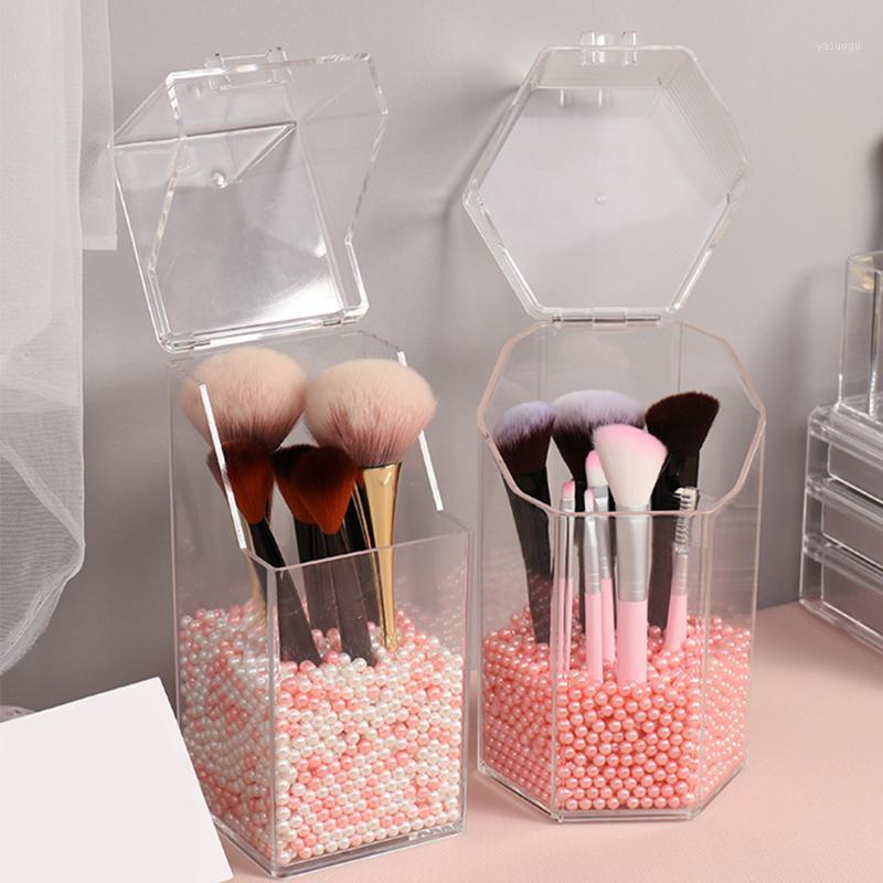 

Acrylic Makeup Brush Holder Makeup Organizer Cosmetic Holder Lipstick Pencil Storage Container Transparent Storage Box1