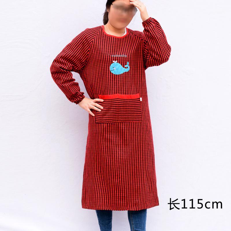 

Kitchen long-sleeved apron adult cotton apron1