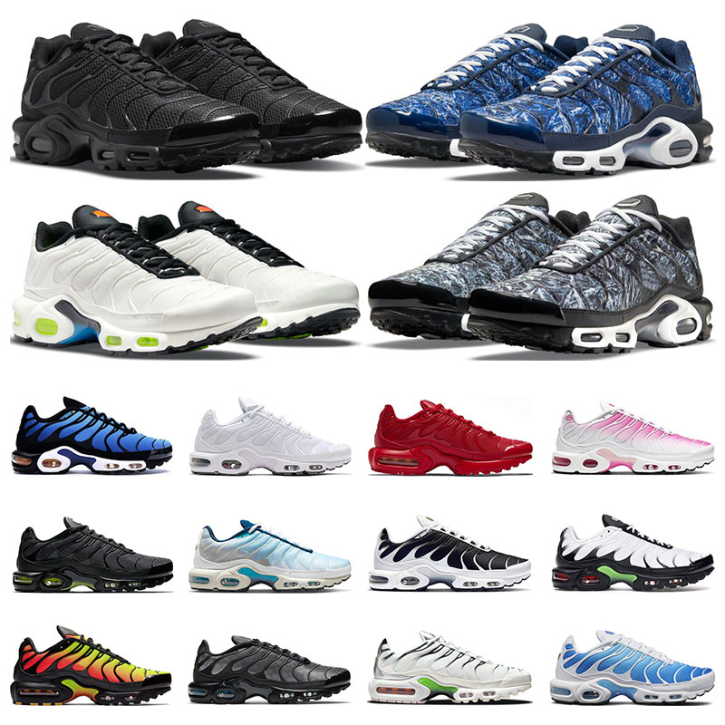 

Plus tn Mens Sneakers Outdoor shoes Triple White black Oreo Hyper Blue hex Dark Smoke Grey Graphic Prints Sports Women Trainers size 36-46