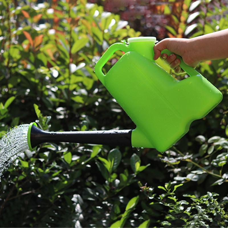 

Outdoor Garden Sprinkler Head Long Spout Pot House Container Sprinkling Indoor Plants Watering Can Double Handle Flower Sealing, Green 3l