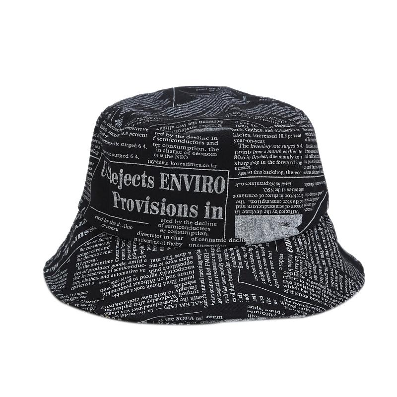 

Unisex Fisherman Hat Creative Old Newspaper Pattern Printed Basin Hat Street Trend Wide-Brimmed Sun Harajuku Bucket Outd, Khaki