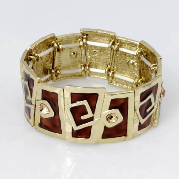 

High Quality Enamel Alloy bangles Elastic Bangle Gold Plated Fashion jewelry wholesale S95A1