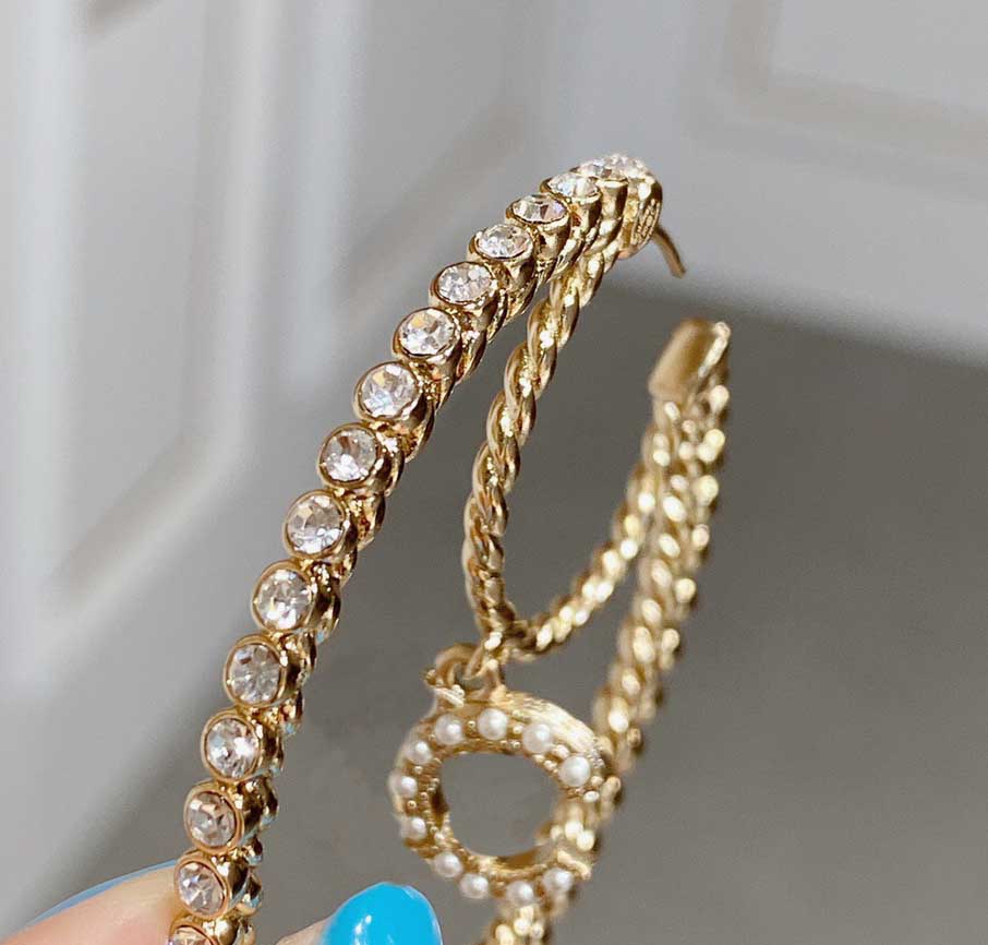 

Hot sale Top quality drop earring with diamond and pearl for women wedding jewelry gift free shipping with box PS3640