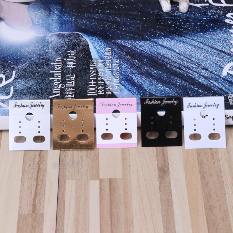 

100Pcs Earring Plastic Display Cards Ear Stud Hang Holder Tag Jewelry MXMF Pouches, Bags, Pink;blue