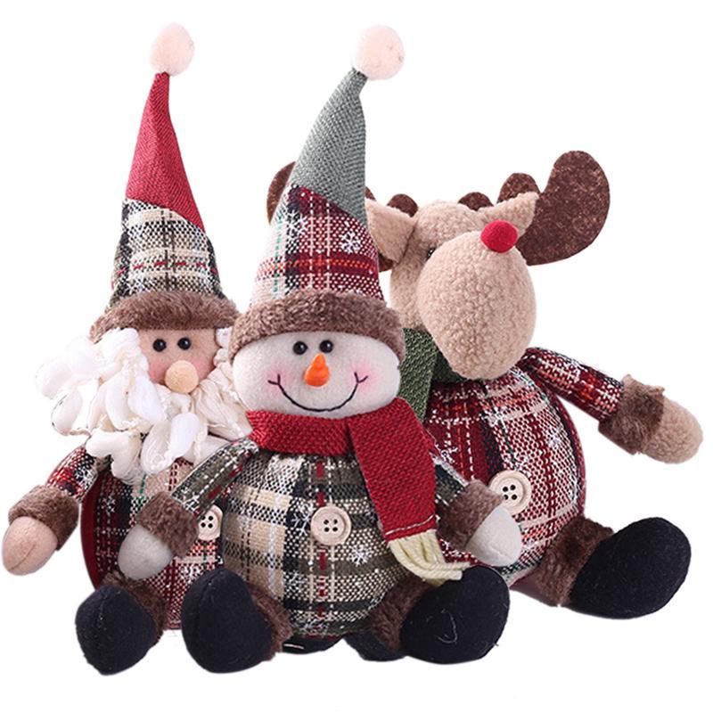 

Three Patterns Hot Selling Cute Santa Snowman Deer Shaped Doll ChristmasFestival Gift Doll Christmas Tree Hanging Ornament