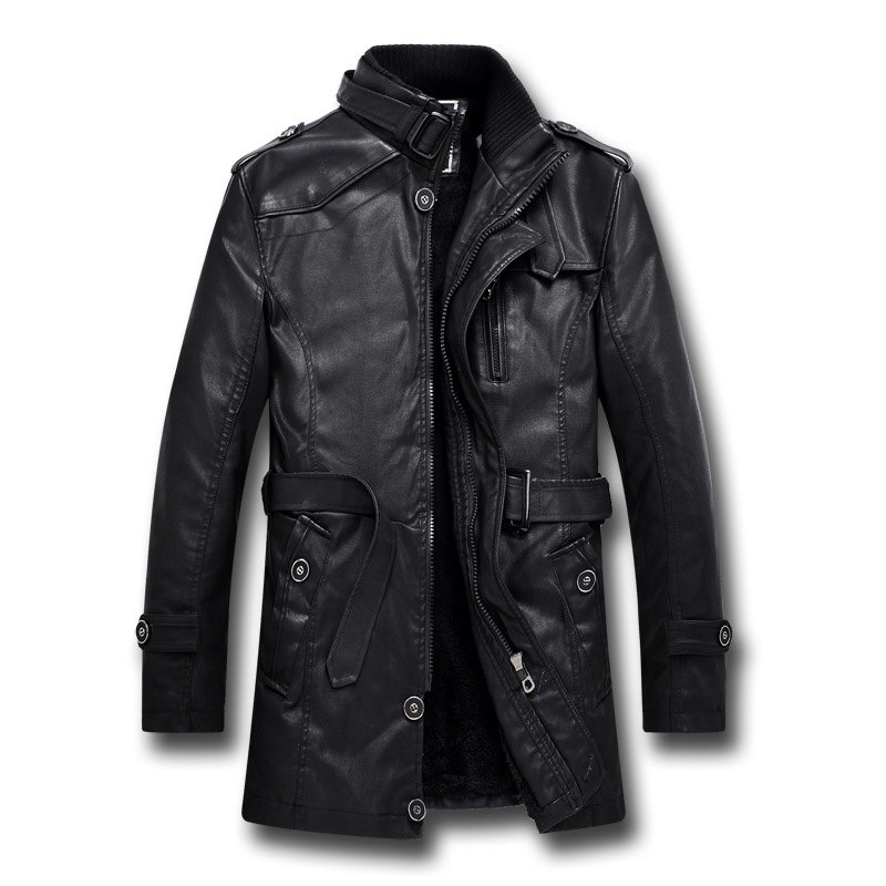 

2020 Men's Jacket Long Jackets Midi Long Collar Overdress For Male Outer clothing Garb, Black