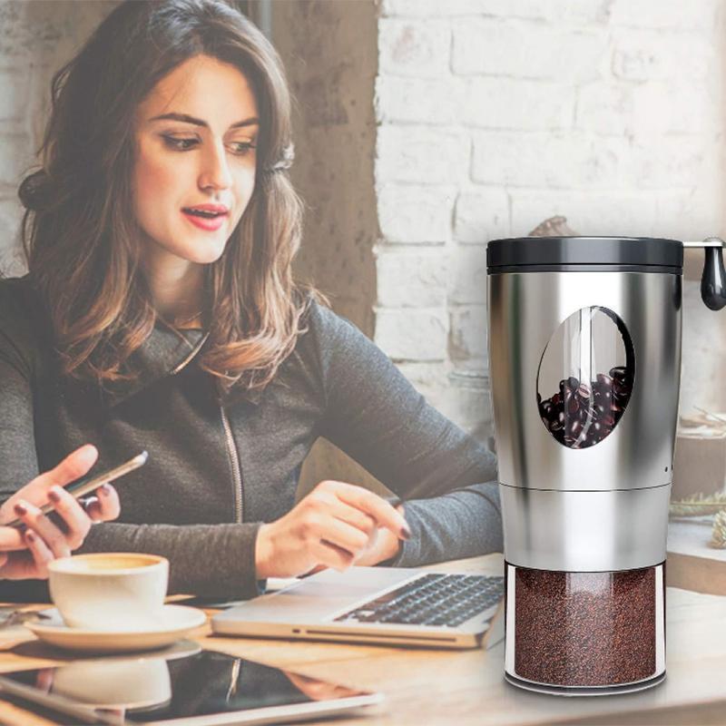 

Hand-Cranked Coffee Grinder with Folding Handle Stainless Steel Coffee Grinder1