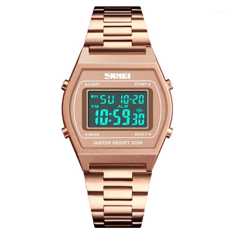 

SKMEI Men Lady Luxury Digital Watch Stopwatch Fashion Man Clock Watch Top Brand Outdoor Wristwatches erkek kol saati 13281, Gold