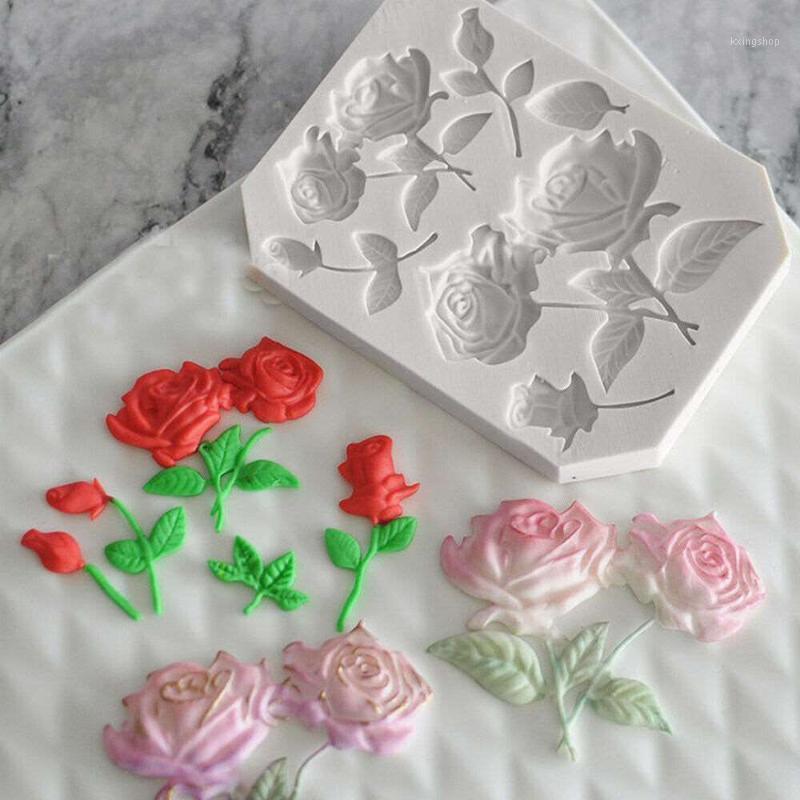 

Sugarcraft Rose Flowers Leaves Mold Cake Chocolate Mold Soap Mould Wedding Cake Decorating Tools1