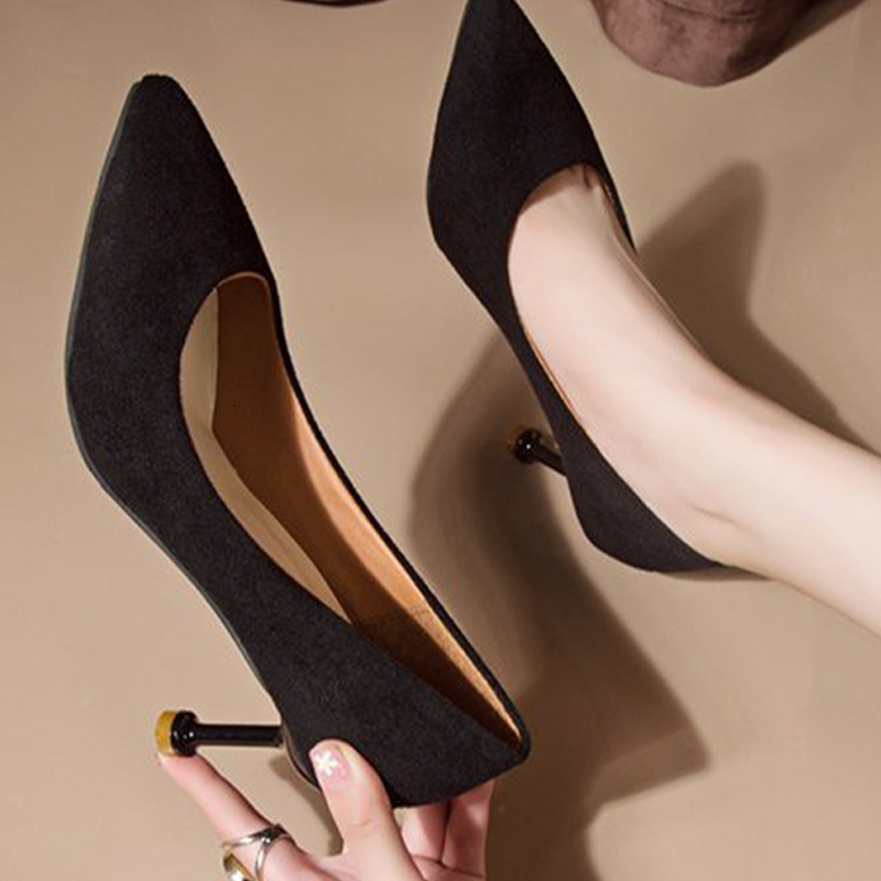 

Women's Pumps Pointed Toe Fashion Spring Office Lady Shallow Slip on Leather Single Shoes Autumn 2021 New Haym, Pink