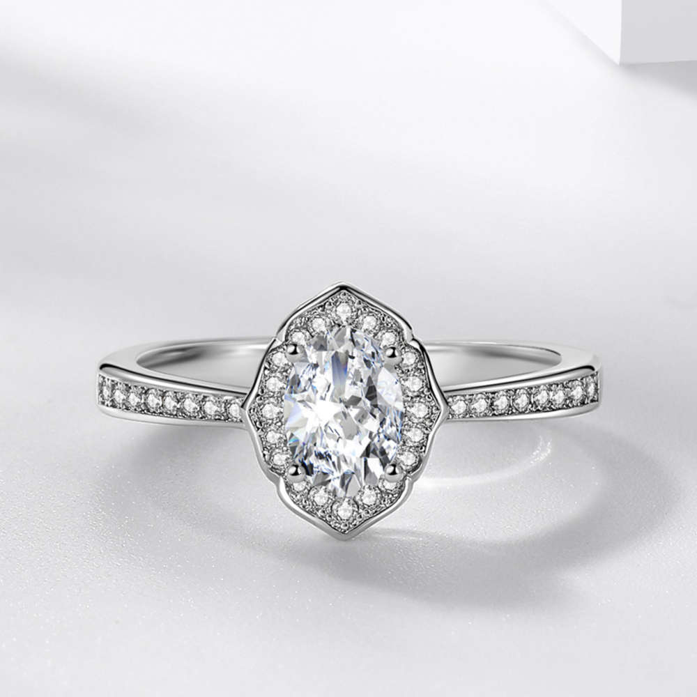 

Luxurys Designers Fashion Jz453 white copper high quality oval stone simulation ring women's LingMi wave Weimi diamond ring