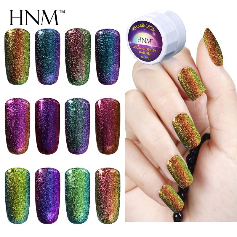 

HNM 3D UV LED Lamp Chameleon Nail Gel Stamping Paint Gellak Hybrid Gel Varnish Soak Off Semi Permanent 5g Nail Polish Glue, 3007