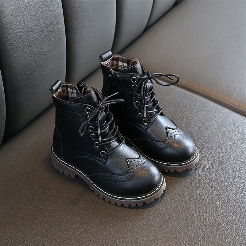 

autumn winter girls black motorcycle boots shoes fashion size 26-36 big girls martin boots comfortable inner kids bota shoe 201113, 627 red