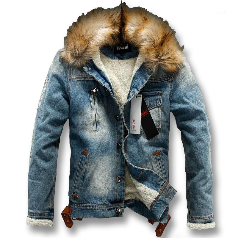 

iSurvivor 2019 Men Spring Autumn Thick Fleece Denim Jeans Jackets Coats Hombre Male Casual Fashion Slim Fit Large Size Jackets1, Black