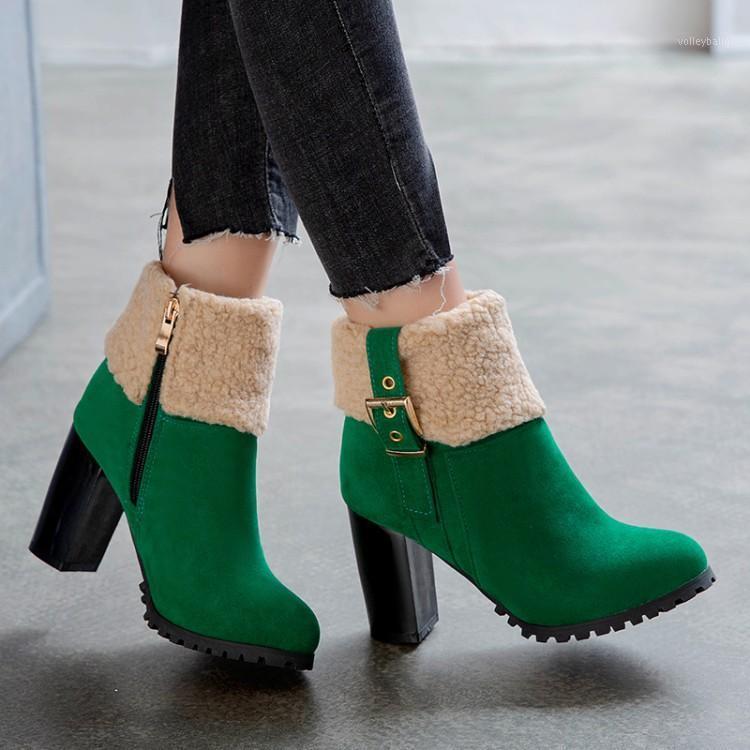 

Boots Women New 2021 Luxury Designer Female Shoes Round Toe Winter Footwear Rubber Fashion Large Size Elegant Ladies1