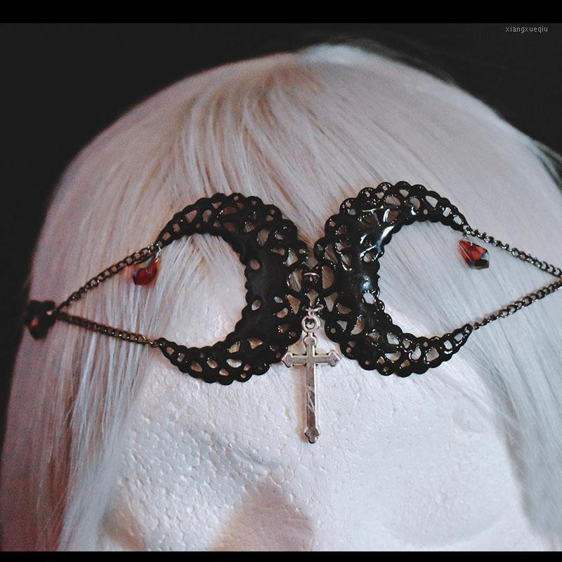 

Neo Gothic Hair Accessories For Women Moon Wizard Crystal Water Drop Clip Jewelry Multi-layer Designer Headband Clips & Barrettes, Golden;silver