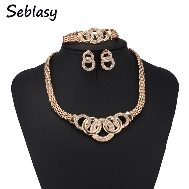 

Seblasy Female Bridal Wedding Jewelry Sets Crystal Cross Necklaces Bracelets Earrings Rings Sets For Women Party Jewelry1, As pic