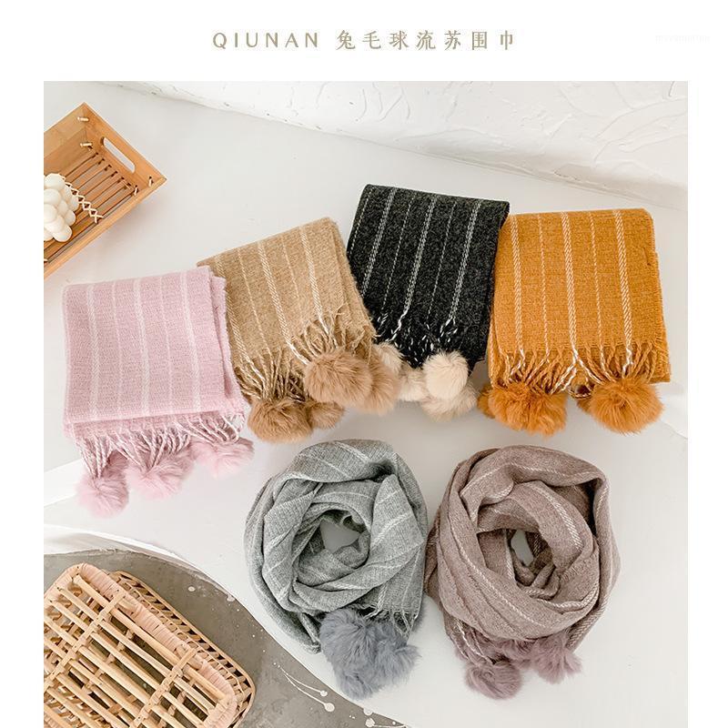 

Baby Ball Color Matching of New Fund Autumn Winters Striped Scarf Warm Children's Echarpes Femme Scarf Winter Luxury1