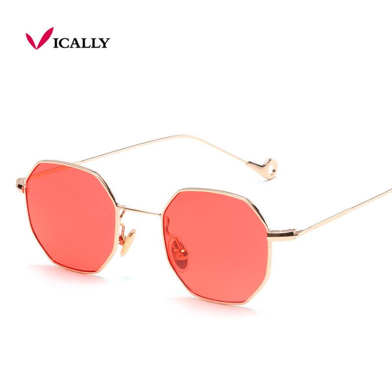 

Blue Yellow Red Tinted Sunglasses Women Small Frame Polygon 2020 Brand Design Vintage Women Sun Glasses For Men Retro