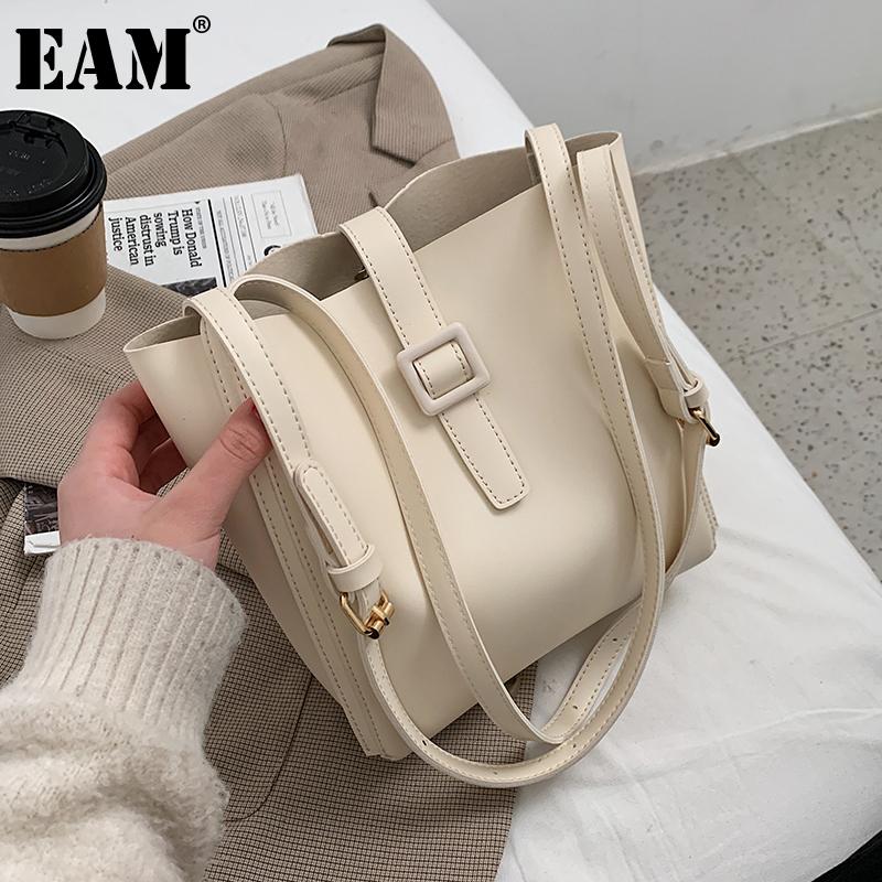 

[EAM] Women New Vintage Large Capacity Composite Bag PU Leather All-match Crossbody Shoulder Bag Fashion Tide 2021 18A1179, Black