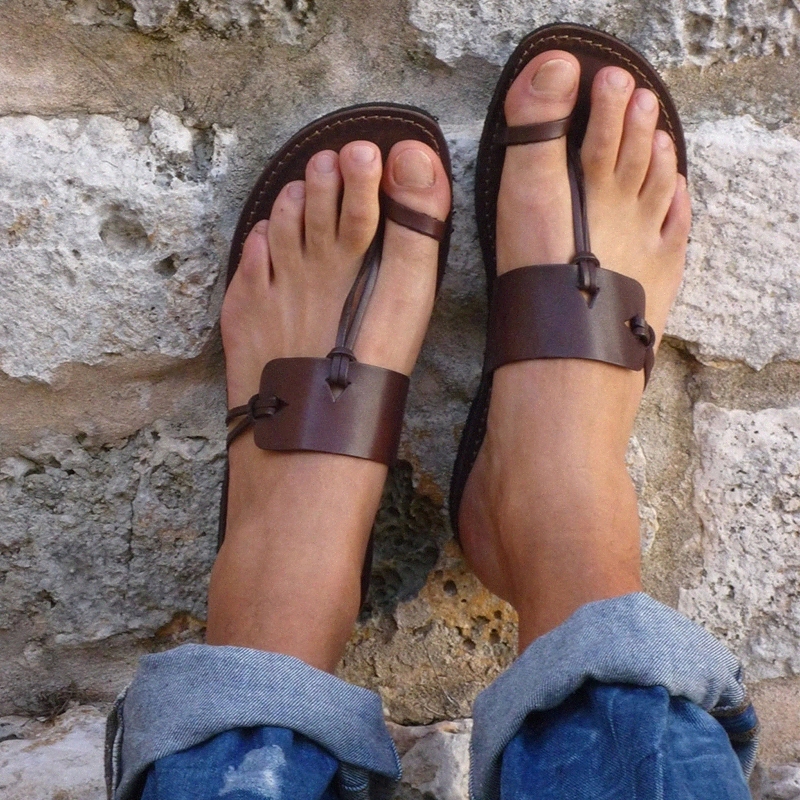 

Rome Sandals Women 2020 Summer Beach Casual Shoes Gladiator Flat Sandals Outdoor Lady Slides Female Footwear Plus Size 34-43 #AA6w, Black