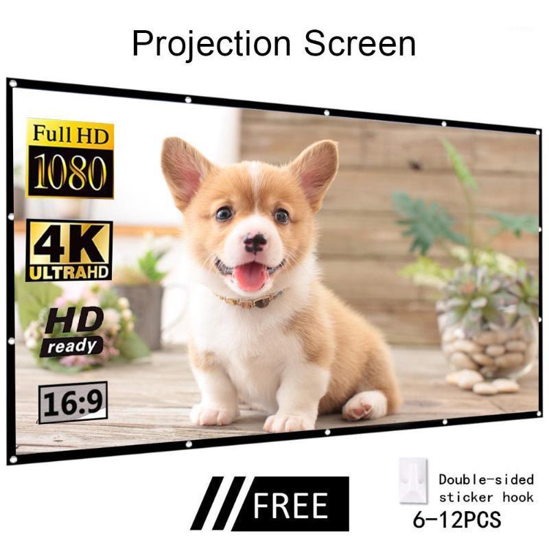 

Projection Screens Portable 16:9 4K Projector Screen Indoor Proyector Movie Outdoor Pantalla For Home Theater Drop 1