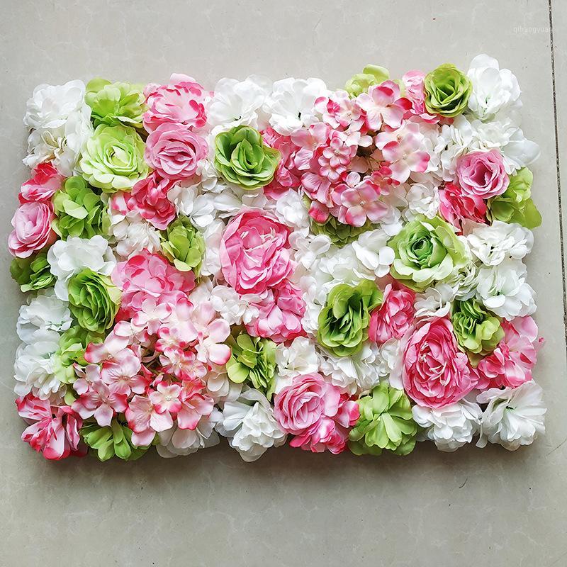 

60x40cm silk Artificial flower Panels, Roses, Peonies, Hydrangea floral backdrop for party wedding flower wall decoration1, Grass panel