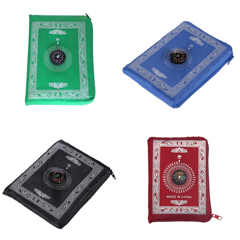 

Islamic Prayer Rug Portable Braided Mat Portable Zipper Compass Blankets Travel Pocket Rugs Muslim Prayer Rugs Muslim Worship B 144 K2l, As show