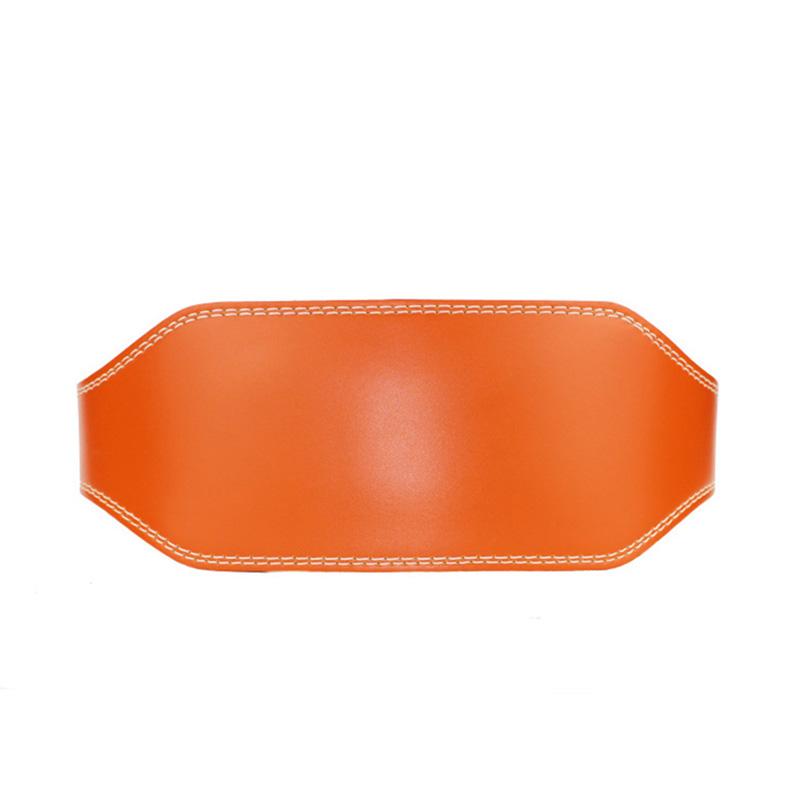 

Sports fitness bodybuilding weightlifting squat hard pull leather belt sports goods waist equipment protective gear, Orange