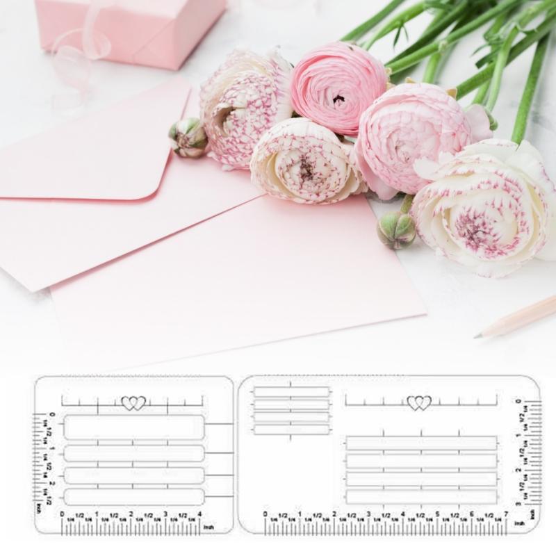 

4pcs Notebook Letter Envelope Stencil Templates Ruler Notebook Letter Envelope Stencil Set DIY Craft Addressing Guide
