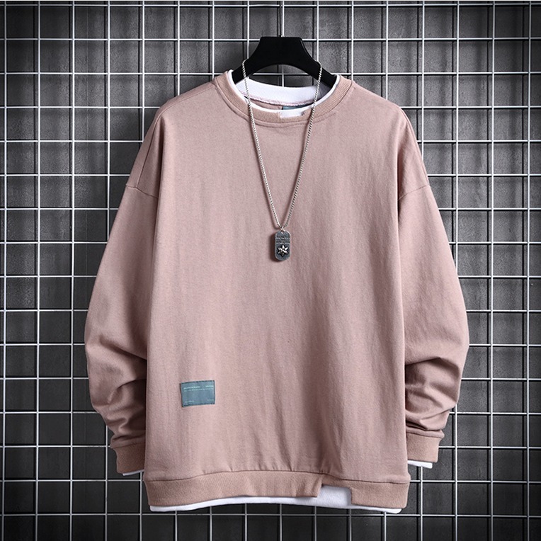 

Spring and Autumn 2020 Men's New Leisure Pure Long Sleeve with Loose Temperament, Black