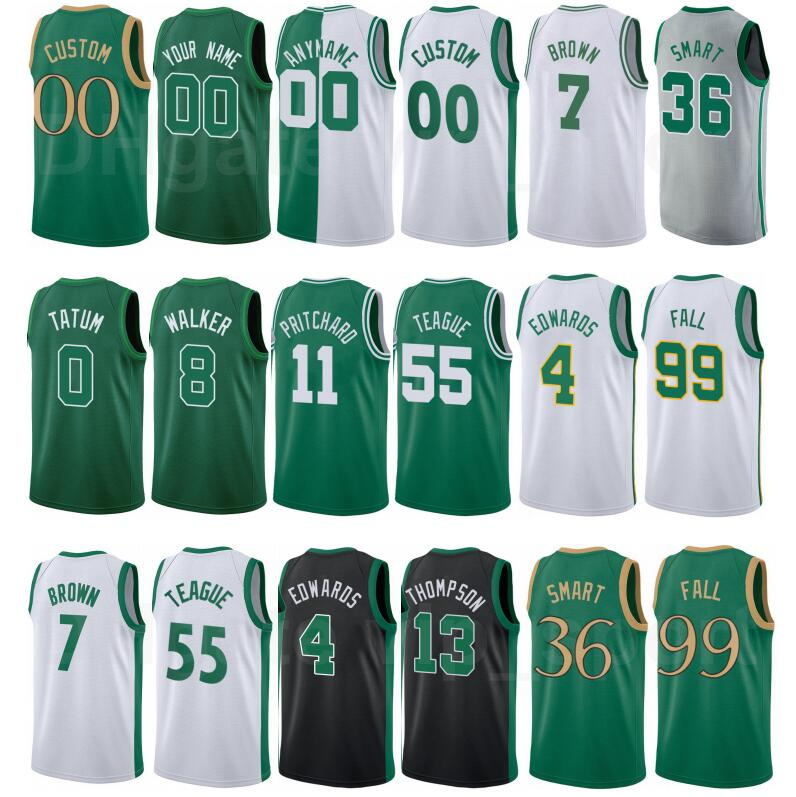 

Screen Print Basketball Jayson Tatum Jersey Kemba Walker Marcus Smart Payton Pritchard Tristan Thompson Tacko Fall City Earned Edition, Black