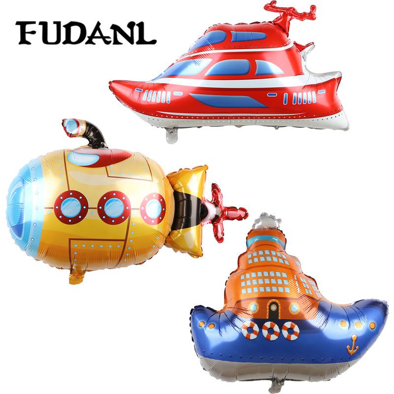 

Party Decoration 1pcs Water Transport Ship Submarine Foil Balloons Cartoon Ocean Theme Birthday Decor Baby Shower Globo Supplies